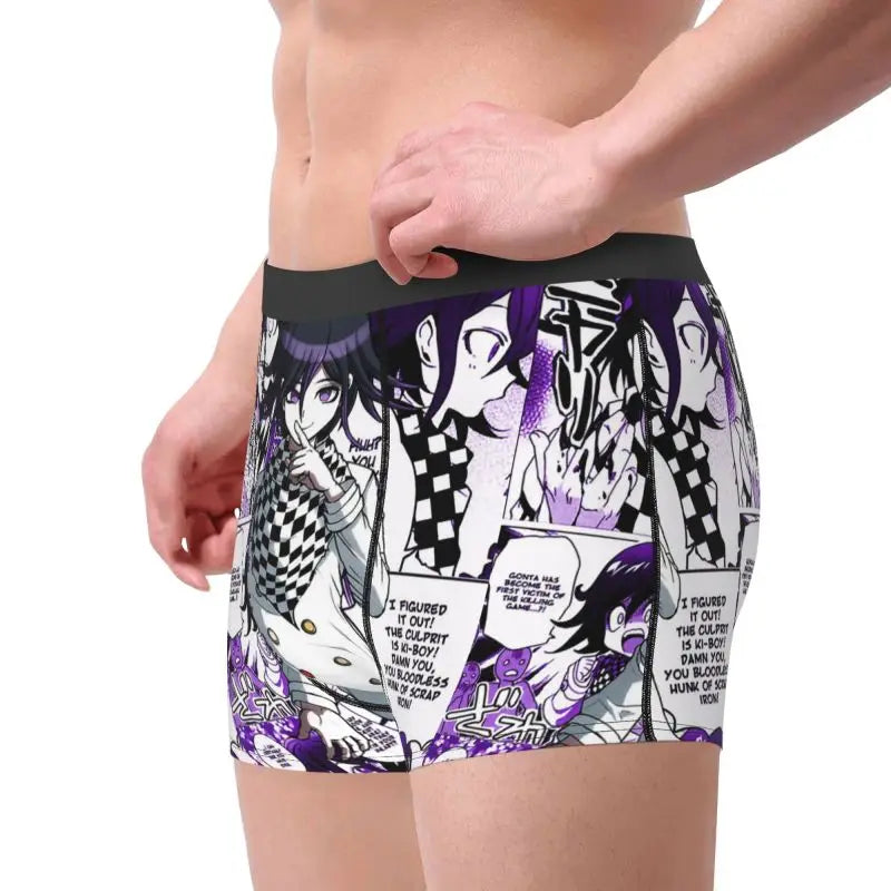 Kokichi Ouma Manga Anime Print Men Boxers Shorts Panties Underwear Soft Breathable Underpants Large Size Boxer Briefs for Boys